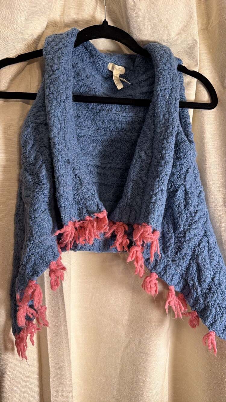 Matilda Jane Blue Knit Tassel Vest